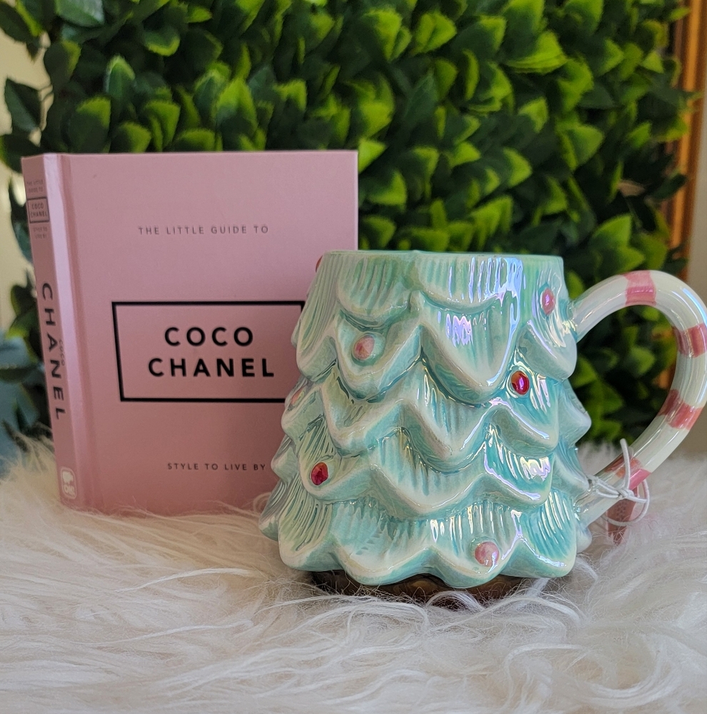 LAST ONE π NWT - Iridescent Mint Green Christmas Tree Coffee Mug π - Picture 4 of 5